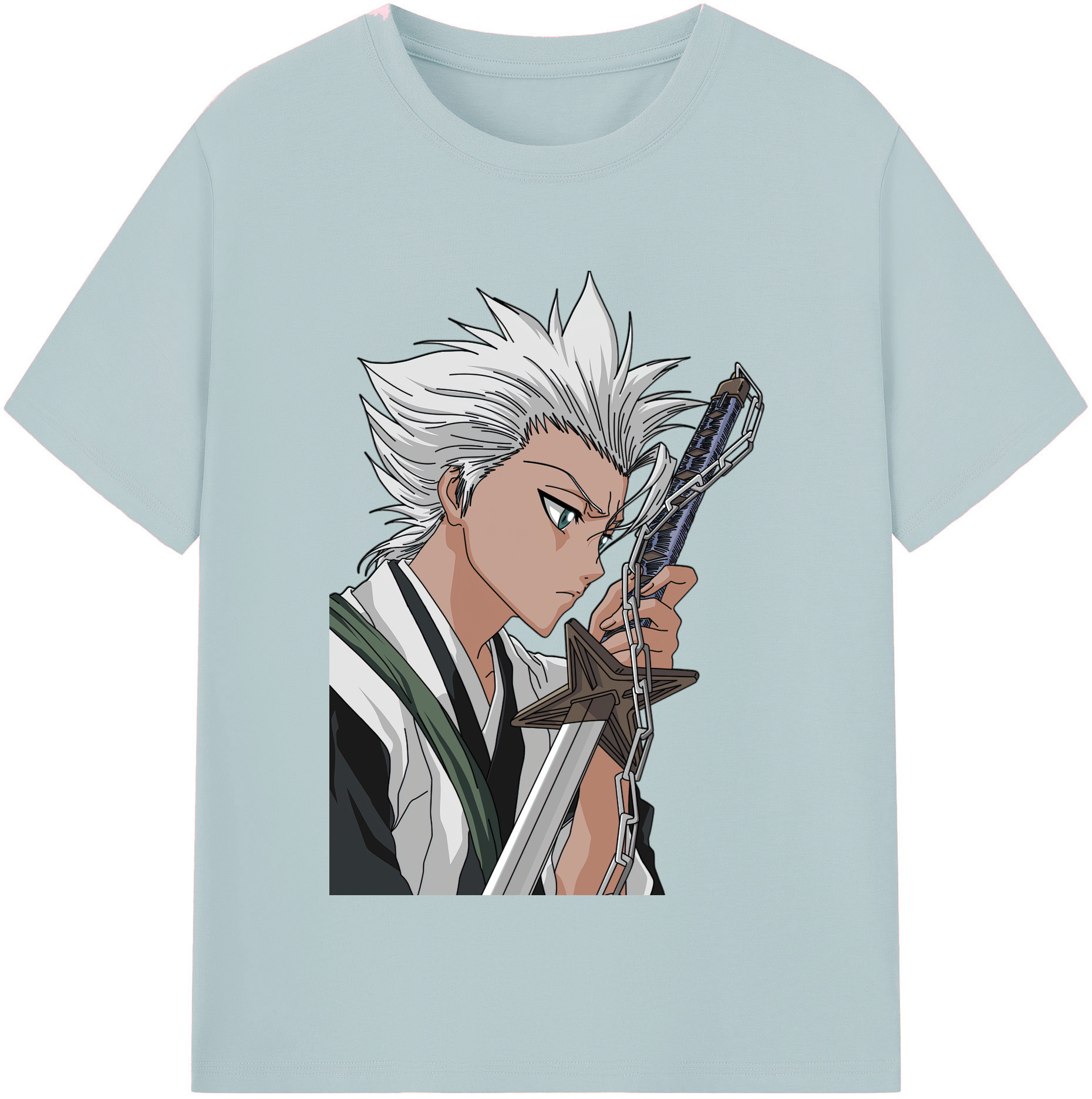（画像用） ブリーチ 日番谷冬獅郎（ひつがや とうしろう） BLEACH Hitsugaya Toushirou 綿100％半袖Tシャツ（フロントプリント）
